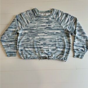Blue and Gray Crop Camo Sweatshirt girls 14/16